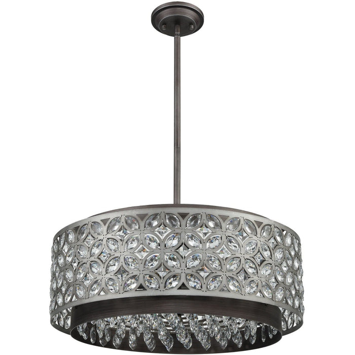 Rosslyn Weathered Zinc Matte Silver Pendant - Pendants