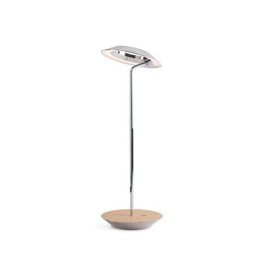 Royyo Desk Lamp Chrome body White Oak base plate - Desk Lamps