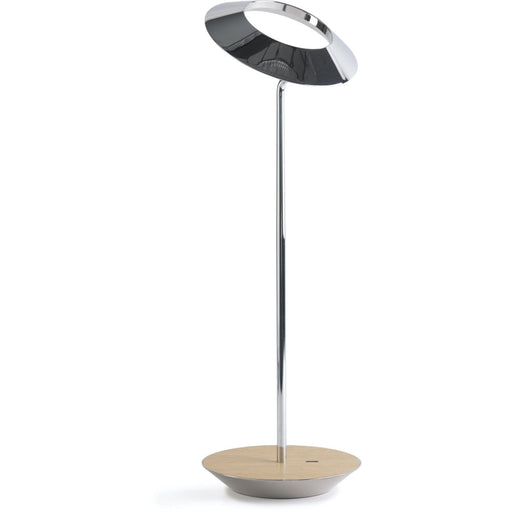 Royyo Desk Lamp Chrome body White Oak base plate - Desk Lamp