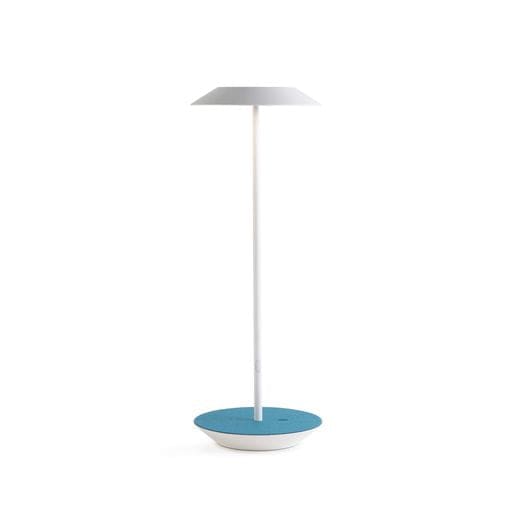 Royyo Desk Lamp Matte White body Azure Felt base plate - Desk Lamps