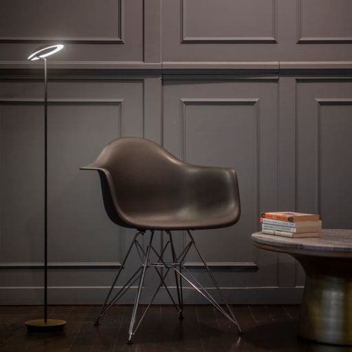 Royyo Floor Lamp Chrome Body Oxford Felt base plate - Floor Lamps