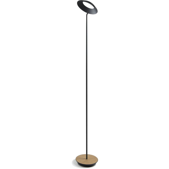 Royyo Floor Lamp Matte Black Body White Oak base plate - Floor Lamp