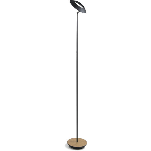 Royyo Floor Lamp Matte Black Body White Oak base plate - Floor Lamp