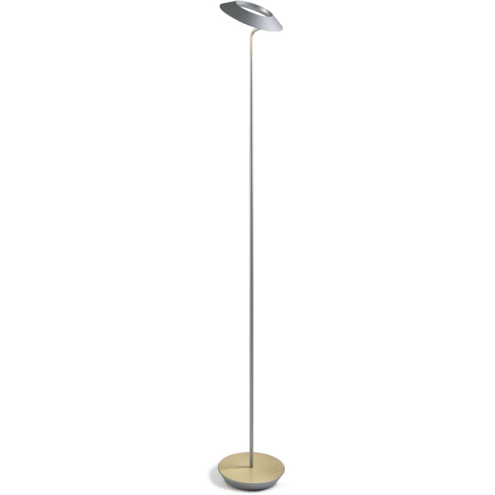 Royyo Floor Lamp Silver Body Brushed Brass base plate - Floor Lamp