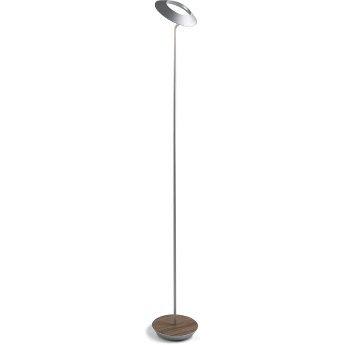 Royyo Floor Lamp Silver Body Oiled Walnut base plate - Floor Lamp
