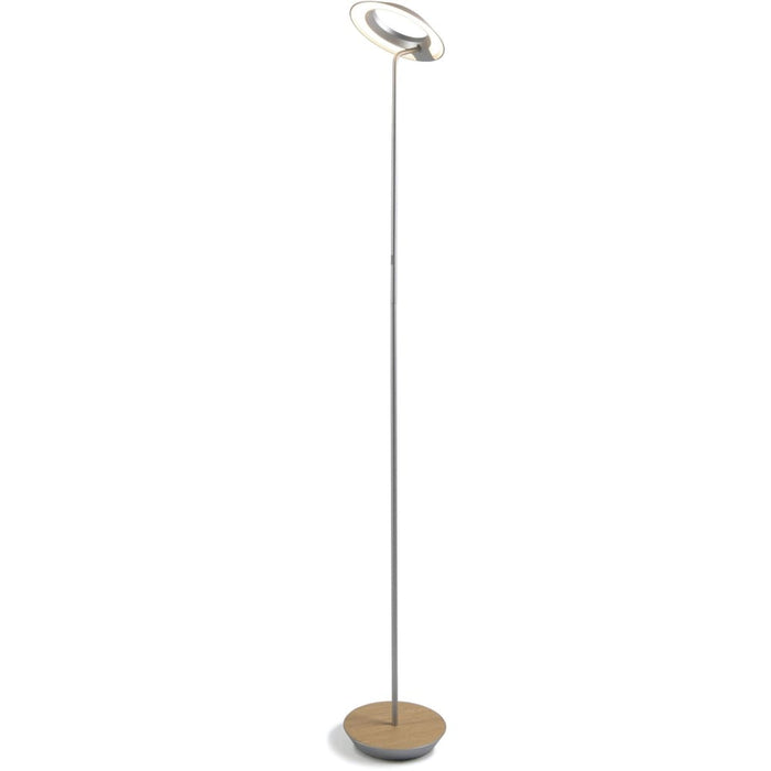 Royyo Floor Lamp Silver Body White Oak base plate - Floor Lamp
