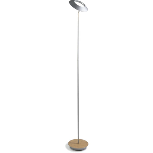 Royyo Floor Lamp Silver Body White Oak base plate - Floor Lamp