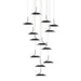 Royyo Pendant (Circular with 13 pendants) Matte Black Matte Black Canopy - Pendant