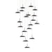 Royyo Pendant (Circular with 19 pendants) Matte Black Matte Black Canopy - Pendant