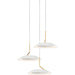 Royyo Pendant (Circular with 3 pendants) Matte White with Gold accent Matte White Canopy - Pendant