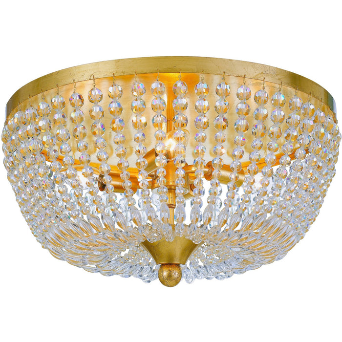 Rylee 4 Light Antique Gold Ceiling Mount - Ceiling Mount