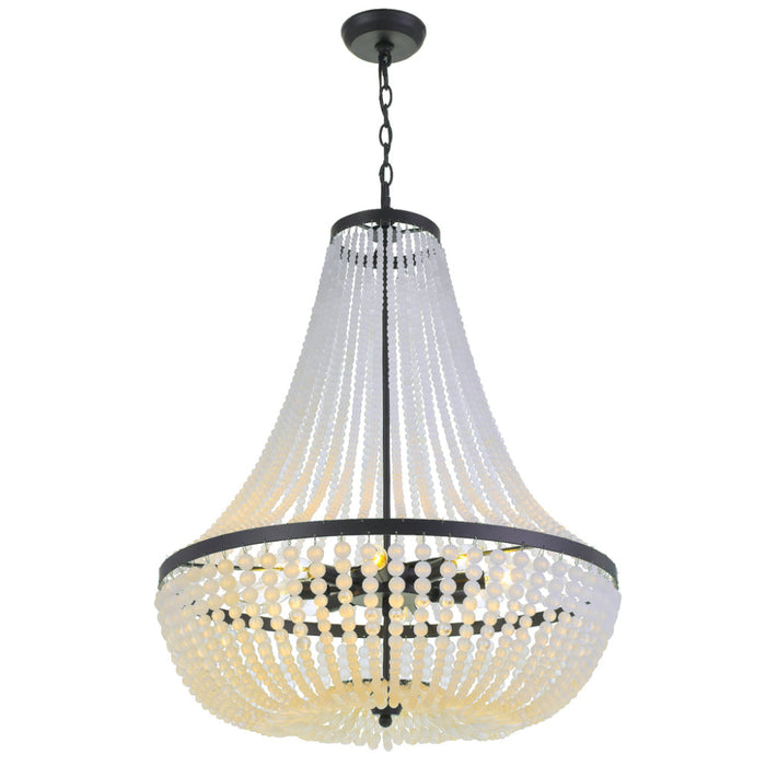 Rylee 8 Light Matte Black Chandelier - Chandeliers