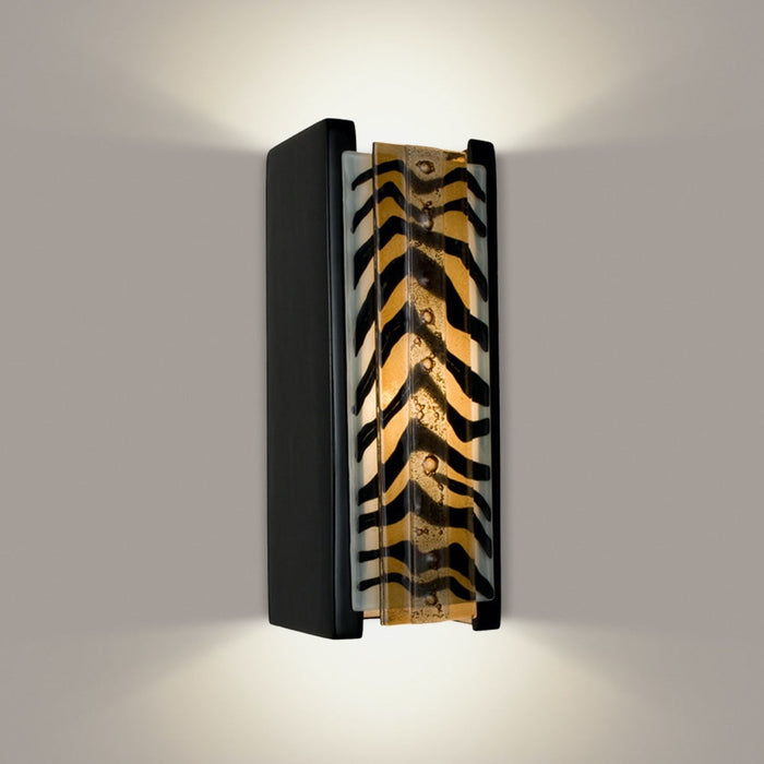 Safari Black Gloss and Zebra Caramel Wall Sconce - Wall Sconce