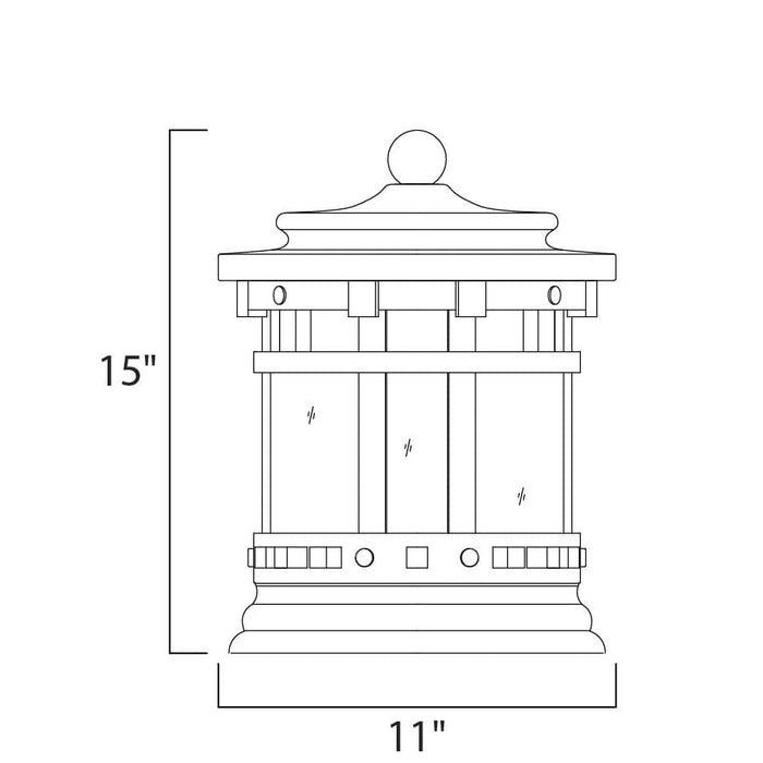 Santa Barbara VX Sienna Outdoor Deck Lantern - Outdoor Deck Lantern