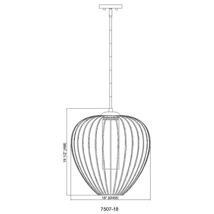 Savanti Matte Black 1 Light 18 Inch Pendant Z-Lite 7507-18MB | theLightShop
