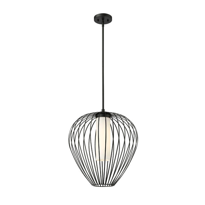 Savanti Matte Black 1 Light 18 Inch Pendant Z-Lite 7507-18MB | theLightShop