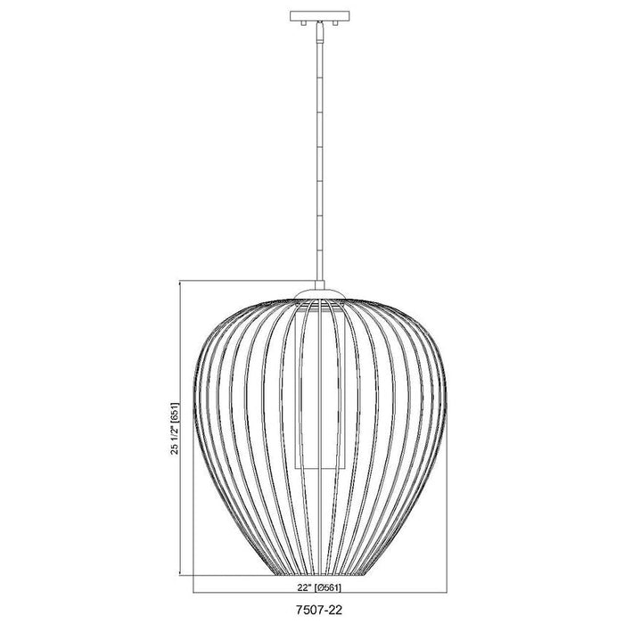 Savanti Matte Black 1 Light 22 Inch Pendant Z-Lite 7507-22MB | theLightShop