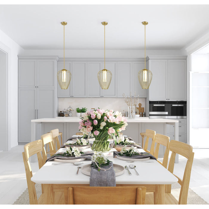 Savanti Modern Gold 1 Light 12 Inch Pendant Z-Lite 7507-12MGLD | theLightShop