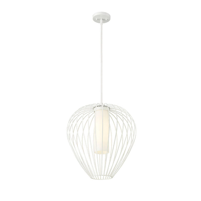 Savanti Textured White 1 Light 18 Inch Pendant Z-Lite 7507-18TW | theLightShop