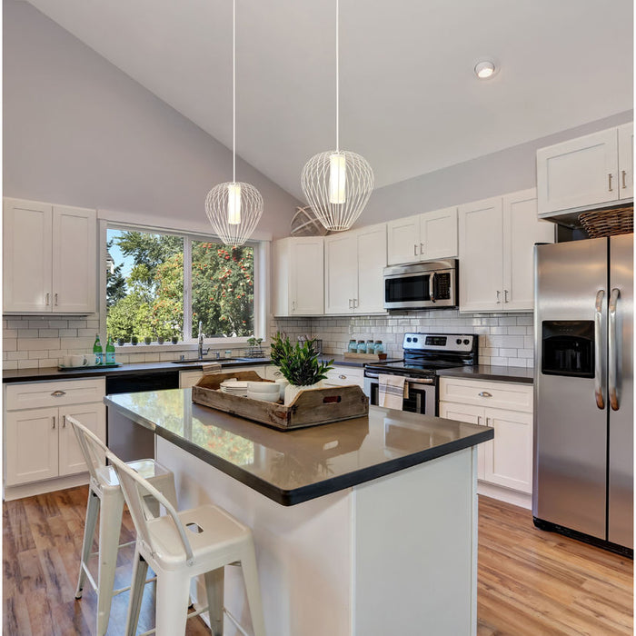 Savanti Textured White 1 Light 18 Inch Pendant Z-Lite 7507-18TW | theLightShop