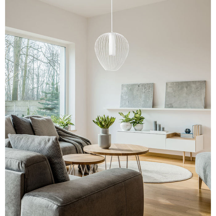 Savanti Textured White 1 Light 22 Inch Pendant Z-Lite 7507-22TW | theLightShop