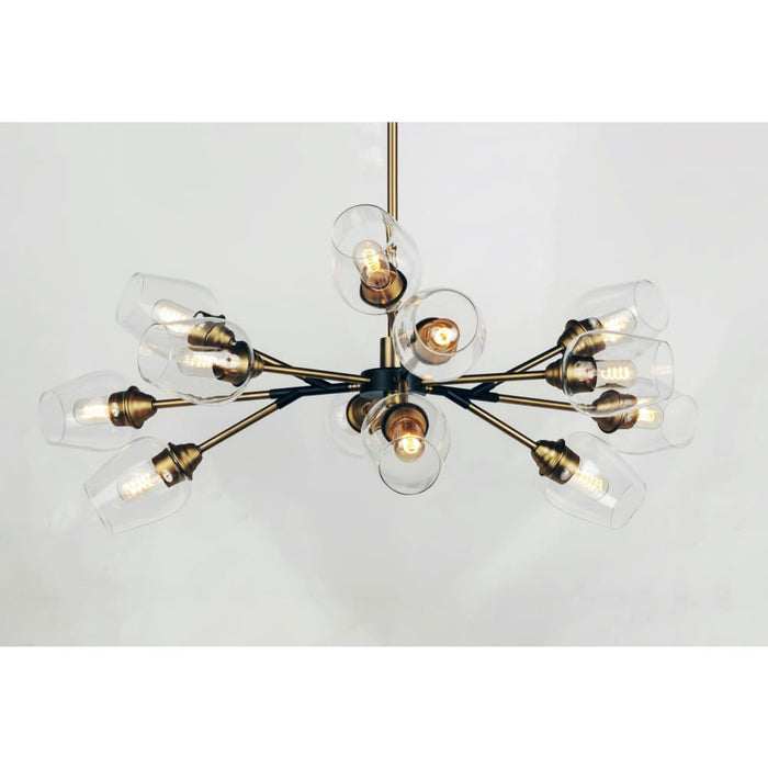 Savvy Antique Brass / Black Chandelier - Chandeliers