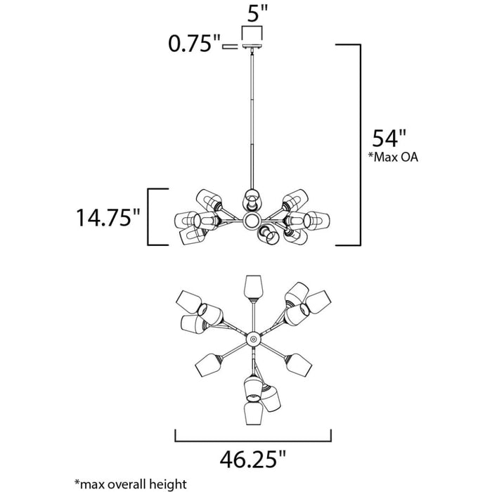 Savvy Antique Brass / Black Chandelier - Chandeliers