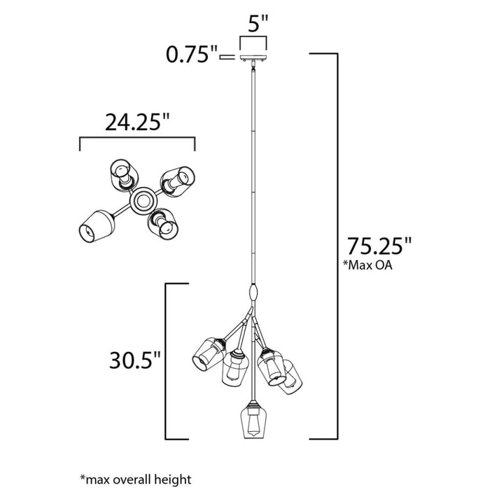 Savvy Antique Brass / Black Single Pendant - Pendants