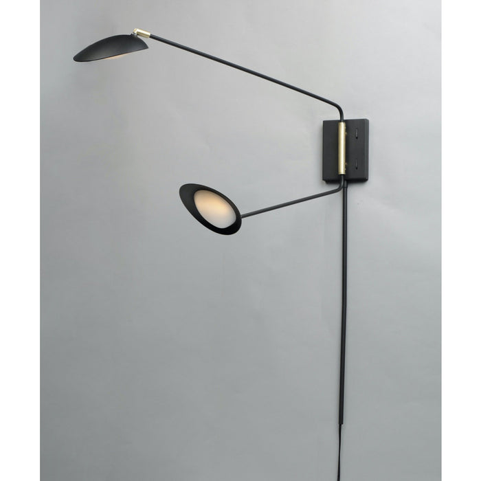 Scan Black / Satin Brass LED Wall Sconce - Wall Sconce