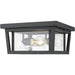 Seoul Black Outdoor Flush Ceiling Mount Fixture | theLightShop
