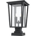 Seoul Black Outdoor Pier Mounted Fixture | theLightShop