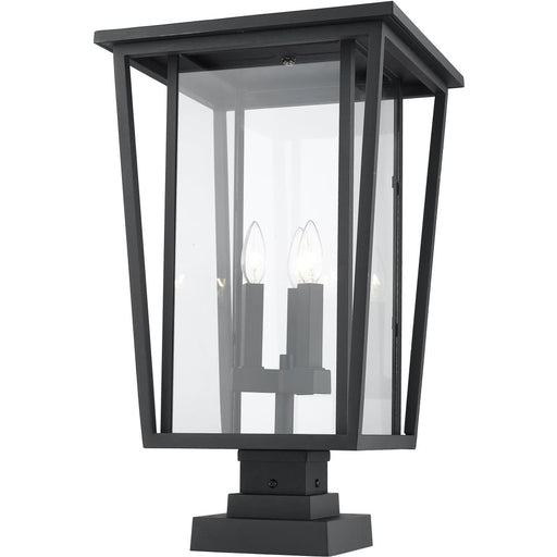 Seoul Black Outdoor Pier Mounted Fixture | theLightShop
