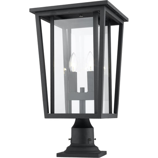 Seoul Black Outdoor Pier Mounted Fixture | theLightShop