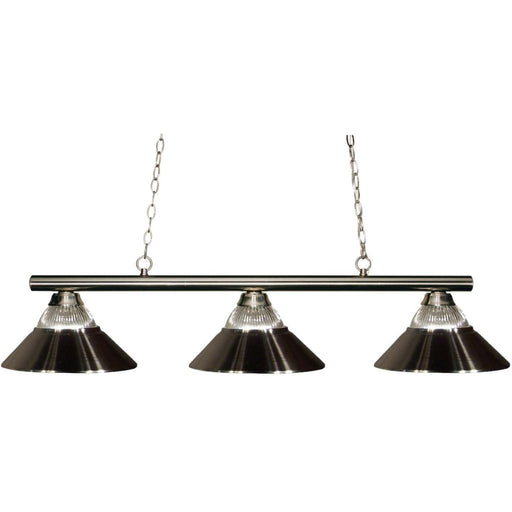Sharp Shooter Brushed Nickel Island Billiard Pendant | theLightShop