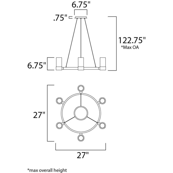 Silo Polished Chrome LED Chandelier - Chandeliers