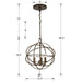 Solaris 3 Light English Bronze Mini Chandelier - Chandeliers