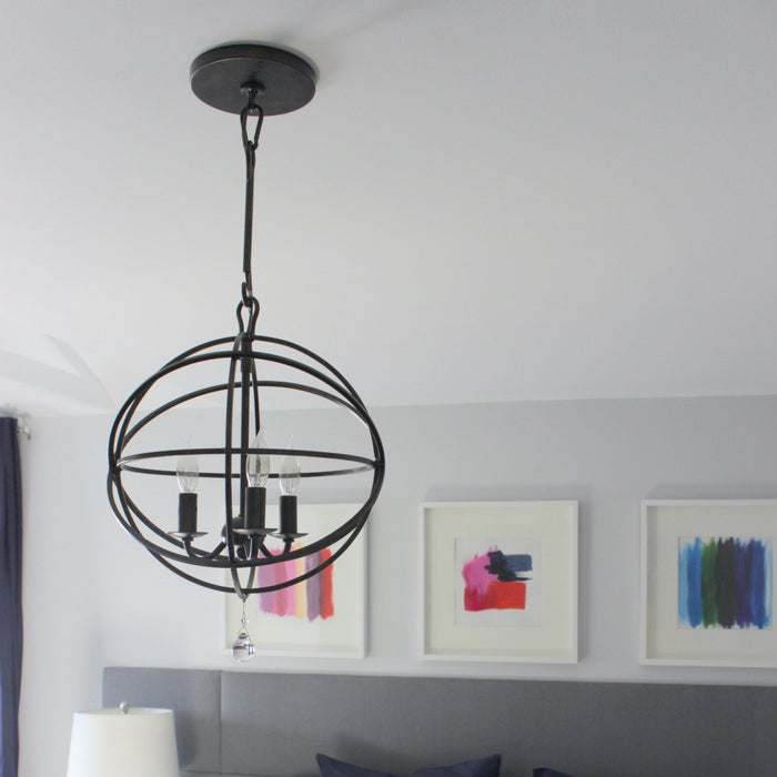 Solaris 3 Light English Bronze Mini Chandelier - Chandeliers