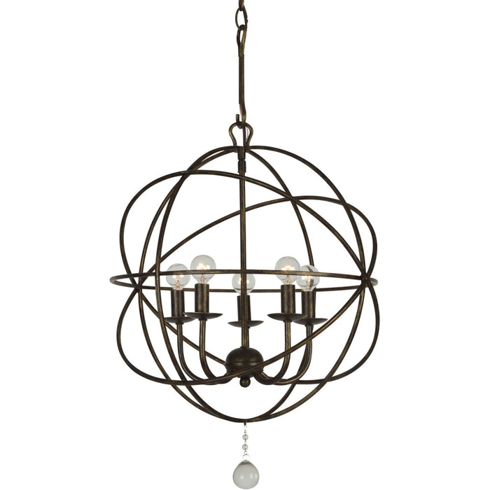 Solaris 5 Light English Bronze Mini Chandelier - Chandeliers