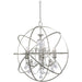 Solaris 6 Light Crystal Olde Silver Sphere Chandelier - Chandeliers