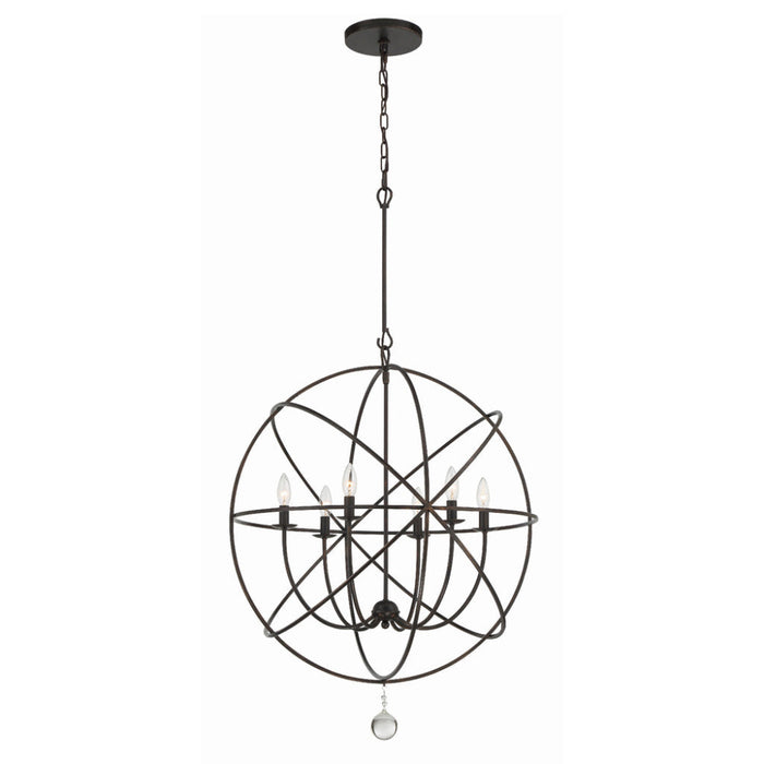 Solaris 6 Light English Bronze Sphere Chandelier - Chandeliers