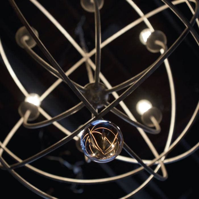 Solaris 6 Light Olde Silver Sphere Chandelier - Chandeliers