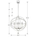 Solaris 6 Light Olde Silver Sphere Chandelier - Chandeliers
