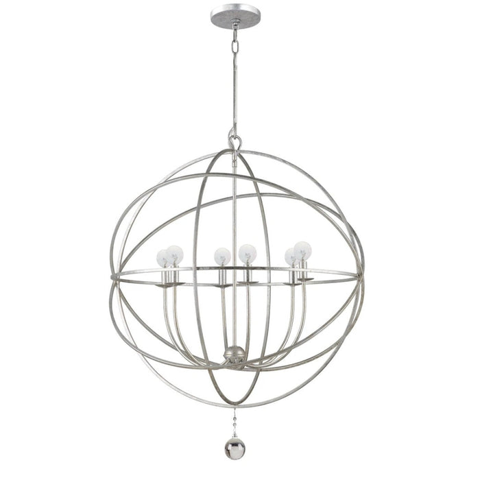Solaris 6 Light Olde Silver Sphere Chandelier - Chandeliers