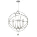Solaris 6 Light Olde Silver Sphere Chandelier - Chandeliers