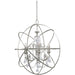 Solaris 6 Light Spectra Crystal Olde Silver Sphere Chandelier - Chandeliers