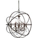 Solaris 6 Light Swarovski Strass Crystal English Bronze Sphere Chandelier-DISCONTINUED - Chandeliers