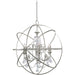 Solaris 6 Light Swarovski Strass Crystal Olde Silver Sphere Chandelier - Chandeliers