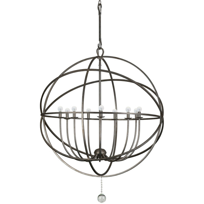 Solaris 9 Light English Bronze Sphere Chandelier - Chandeliers
