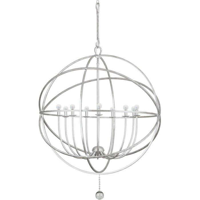 Solaris 9 Light Olde Silver Sphere Chandelier - Chandeliers