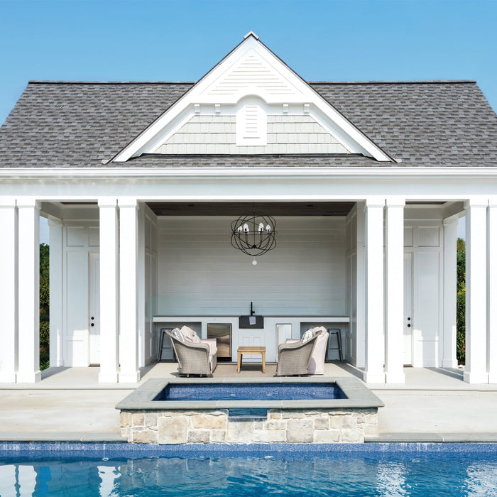 Solaris Outdoor 6 Light English Bronze Sphere Chandelier - Outdoor Pendant